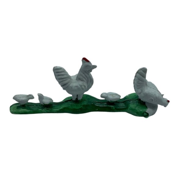 Vtg Miniature Farm Animal Figurine Set Lot of 7 Goat Chickens Goose Duck Cow - Picture 7 of 12